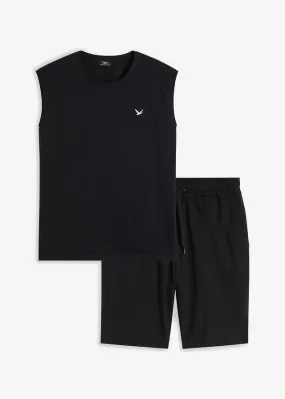 Camiseta de tirantes y pantalón corto (2 piezas) Negro